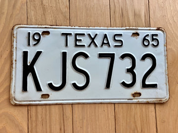 1965 Texas License Plate