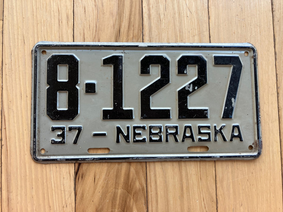 1937 Nebraska License Plate