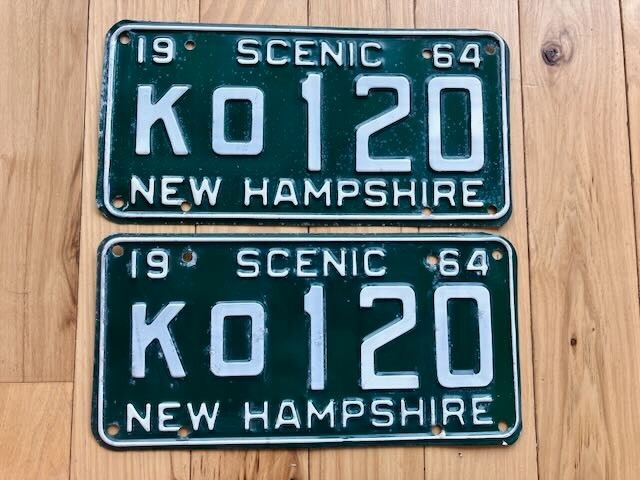 Pair of 1964 New Hampshire License Plates