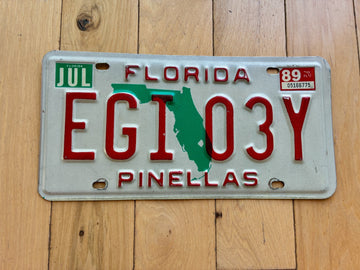 1989 Florida Pinellas License Plate