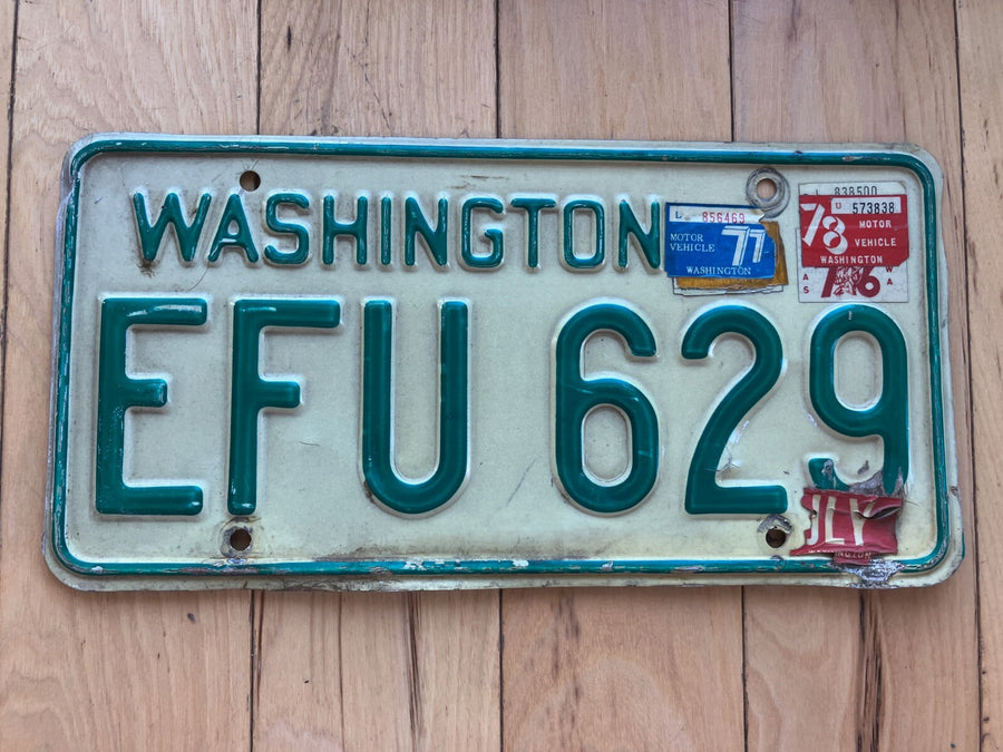1976 Washington State License Plate W/ 1977 and 1978 Tabs