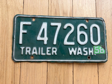 1958 Washington State Trailer License Plate