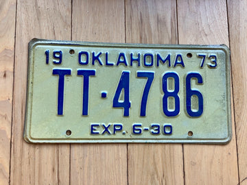 1973 Oklahoma License Plate