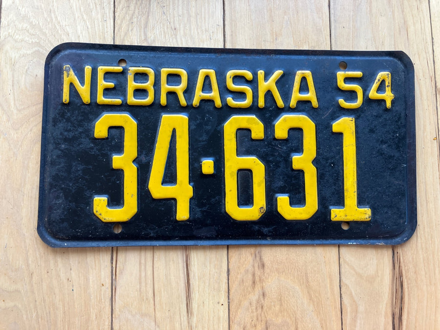 1954 Nebraska License Plate