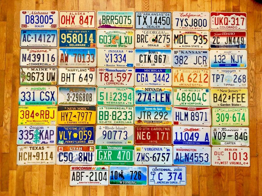 50 State License Plate Set Plus an American Samoa Plate- Good Condition