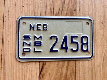 1980's Nebraska Snowmobile License Plate