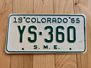 1965 Colorado Special Mobile Equipment License Plate