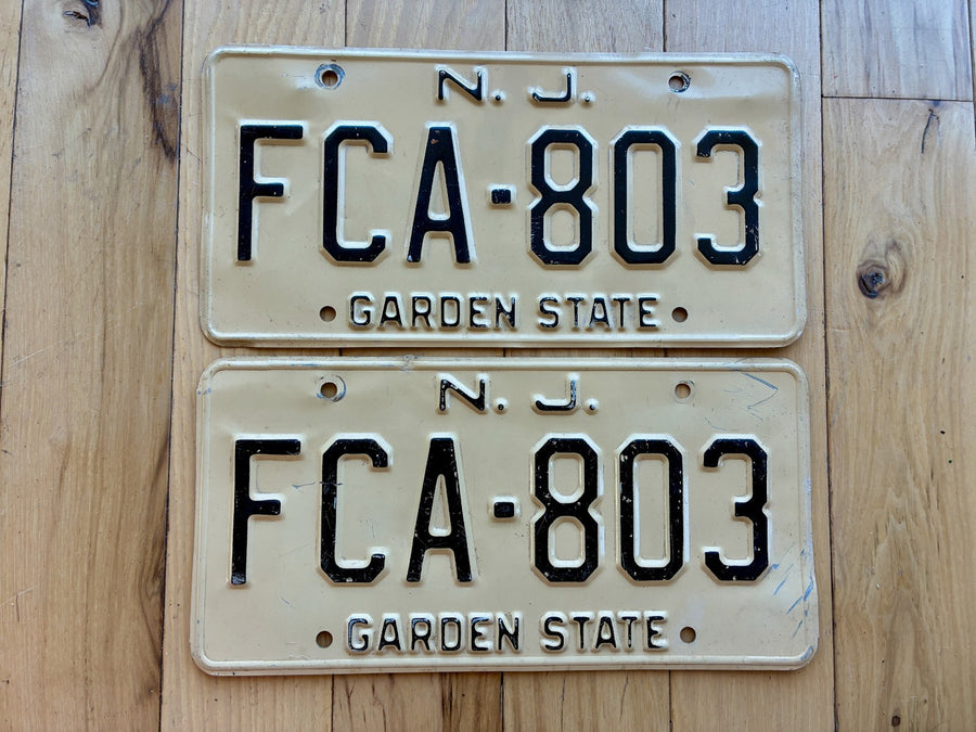 Pair of 1960s Base New Jersey License Plates (Aluminum)