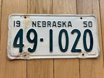 1950 Nebraska License Plate