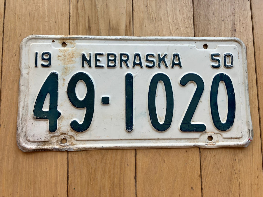 1950 Nebraska License Plate
