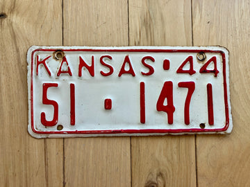 1944 Kansas License Plate