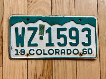 1960 Colorado License Plate W/ 1961 Tab
