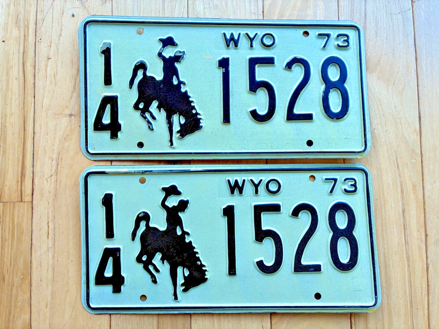 1973 Pair of Wyoming License Plates