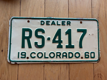 1960 Colorado Dealer License Plate