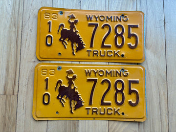 1983 Pair of Wyoming Truck License Plates