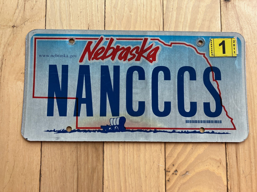 2011 Nebraska Vanity License Plate - NANCCCS