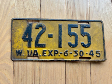 1945 West Virginia License Plate