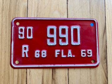 1968 Florida Motorcycle License Plate