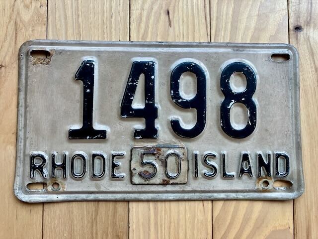1950 Rhode Island License Plate