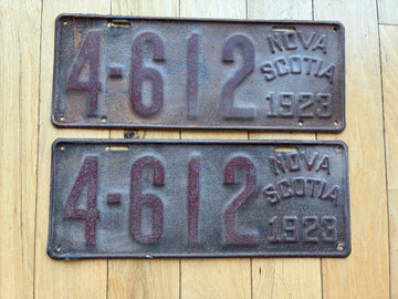 1923 Pair of Nova Scotia License Plates