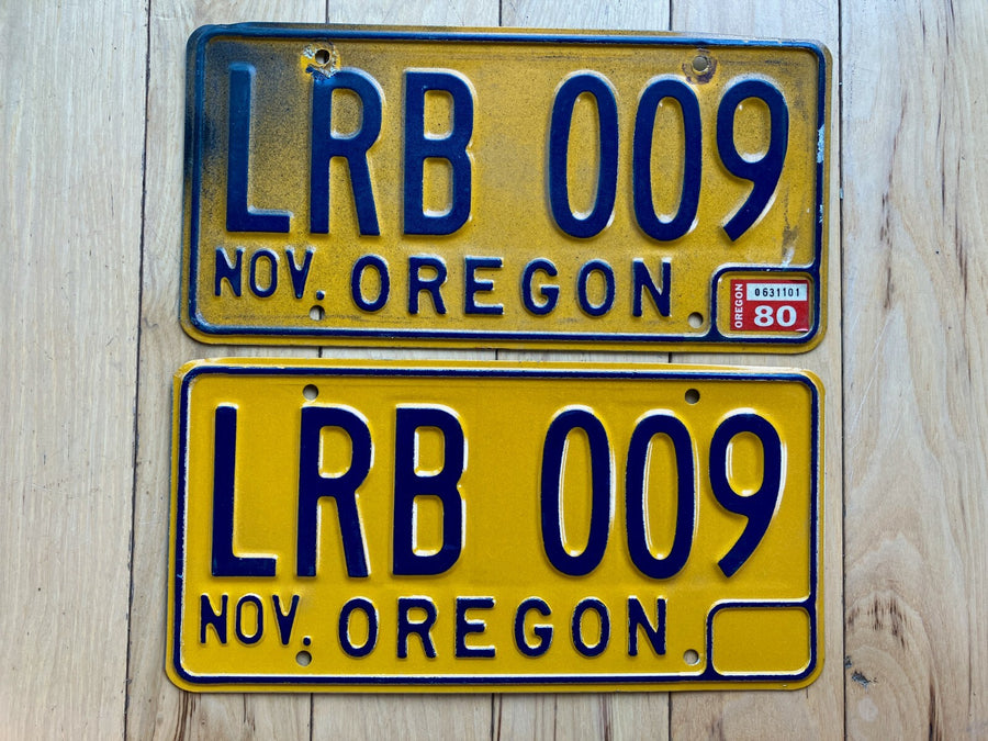 Pair of 1980 Oregon License Plates
