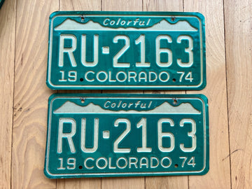 Pair of 1974 Colorado License Plates