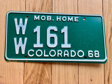 1968 Colorado Mobile Home license plate