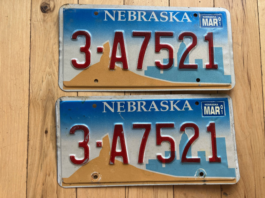 Pair Of 2001 Nebraska License Plates