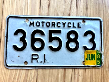1985 Rhode Island Motorcycle License Plate