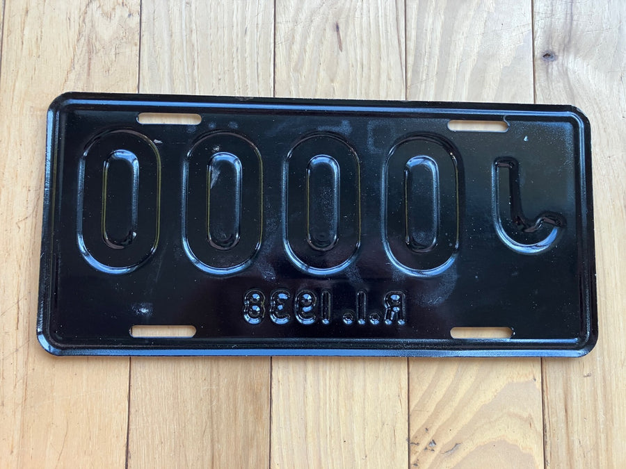 1938 Repainted Rhode Island Sample License Plate