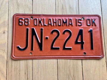 1968 Oklahoma License Plate
