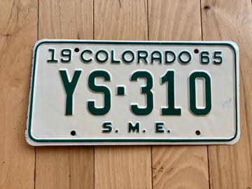 1965 Colorado Special Mobile Equipment License Plate