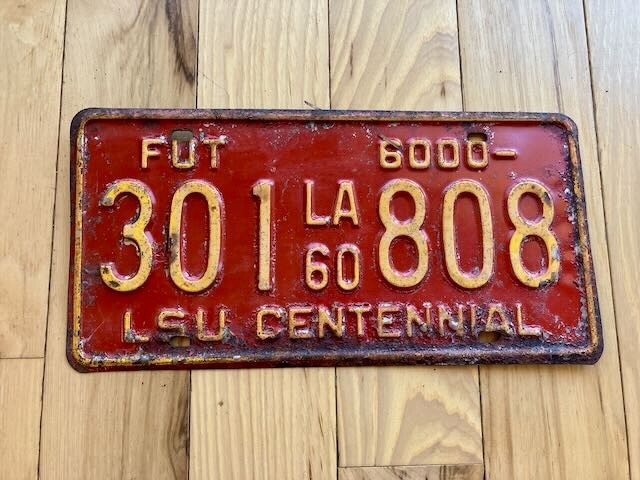 1960 Louisiana License Plate / LSU Centennial