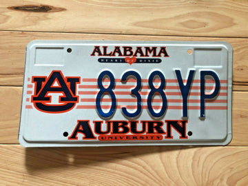 Alabama Auburn University License Plate