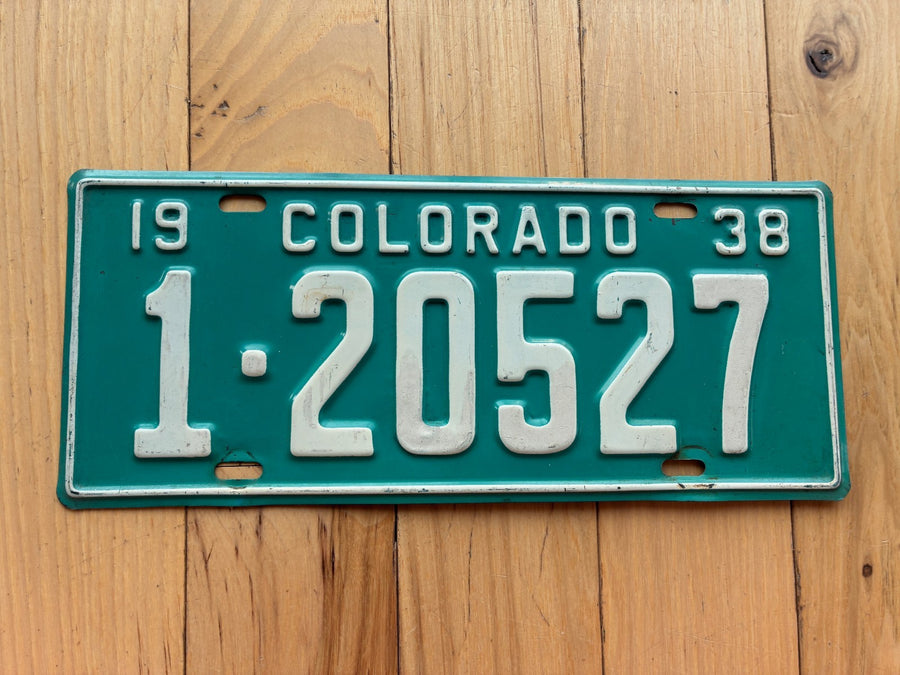 1938 Colorado License Plate