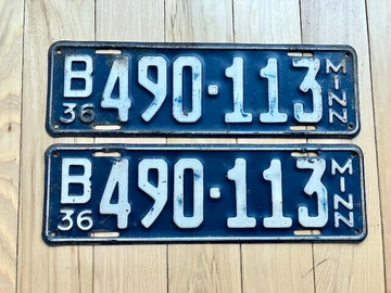 Pair of 1936 Minnesota License Plates