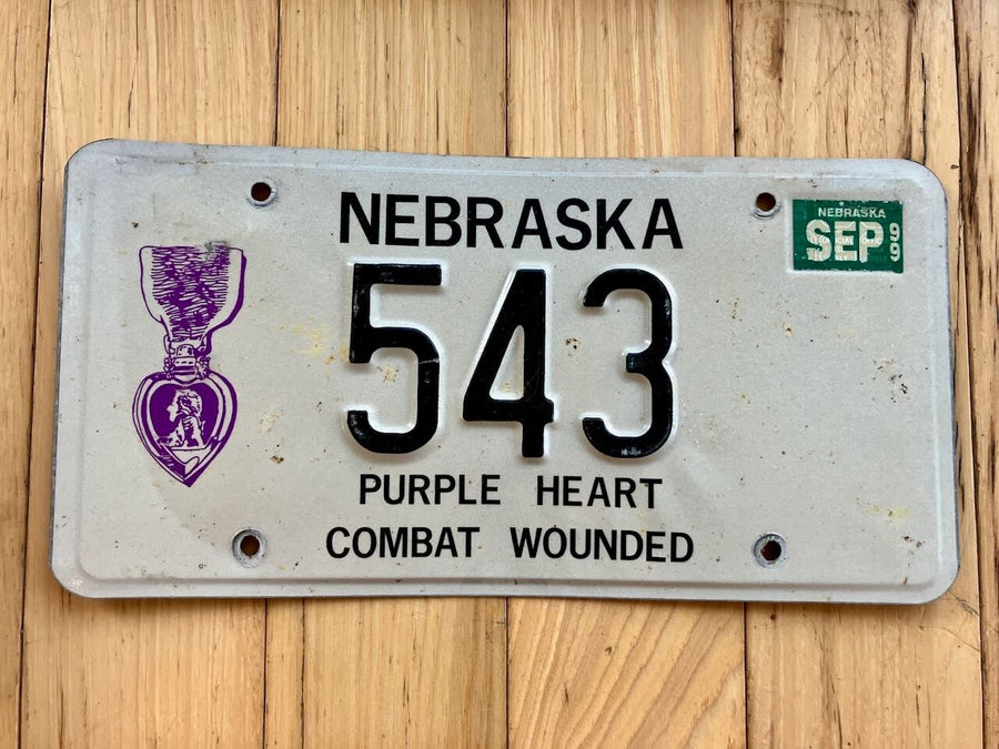 1999 Nebraska Purple Heart License Plate