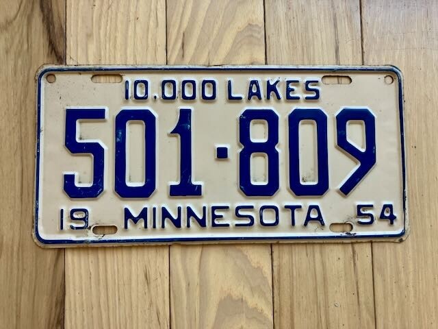 1954 Minnesota License Plate