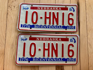 Pair Of 1976 Nebraska License Plates