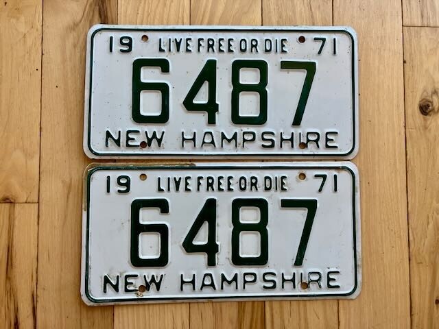 Pair of 1971 New Hampshire License Plates