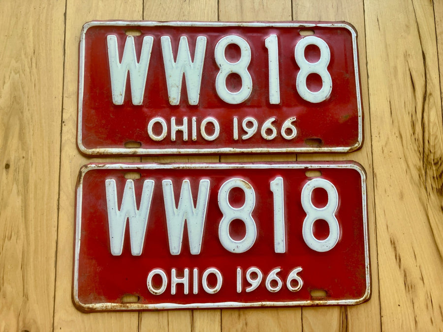 Pair of 1966 Ohio License Plates