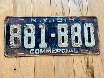 1919 New York Commercial License Plate