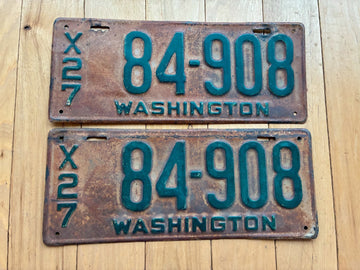1927 Pair of Washington State License Plates