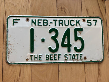 1957 Nebraska Farm Truck License Plate