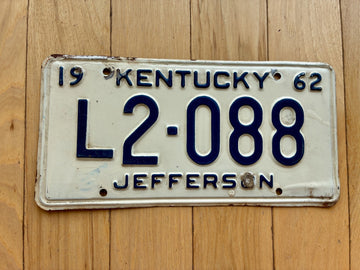 1962 Kentucky Jefferson County License Plate