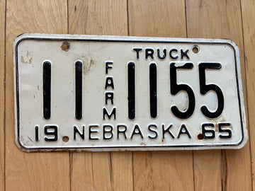 1965 Nebraska Farm Truck License Plate
