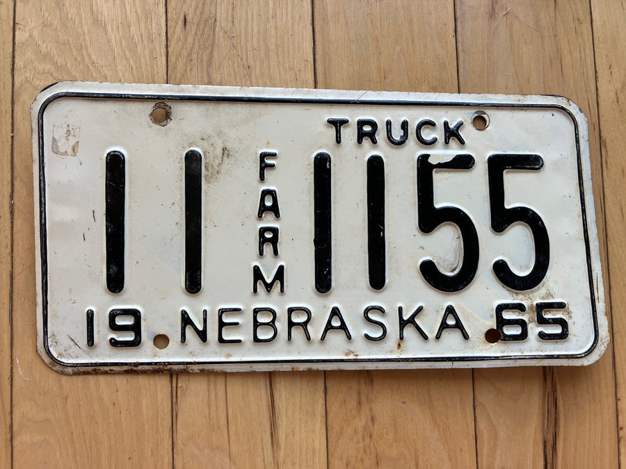 1965 Nebraska Farm Truck License Plate