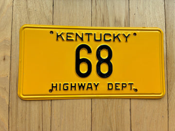 1956 to 1962 Kentucky Highway Department License Plate