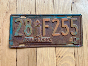 1940 Nebraska License Plate