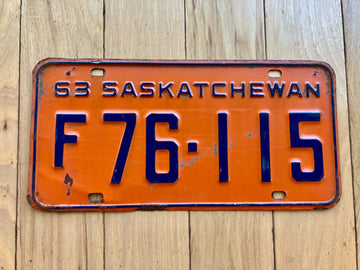 1963 Saskatchewan Farm Truck License Plate